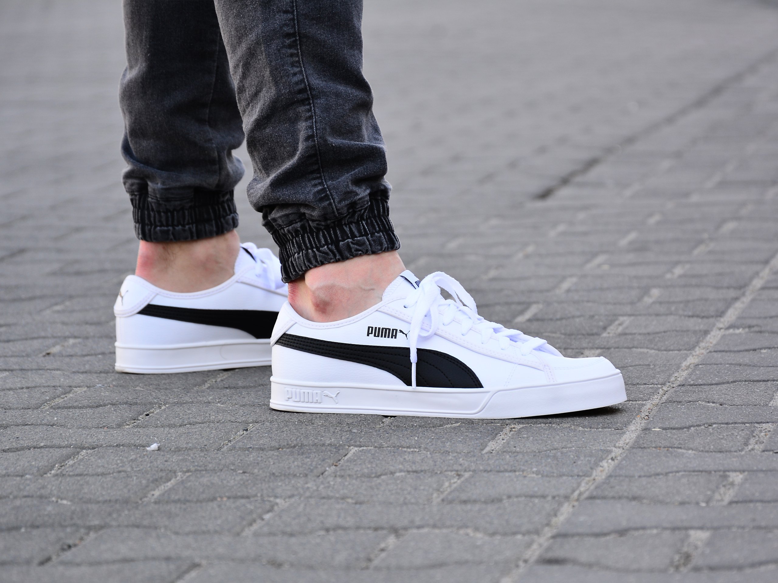 Puma - Smash Vulc SL - Sneakers - White / Black | Mens \ Puma | Kicks Sport - a trusted supplier of branded sports footwear
