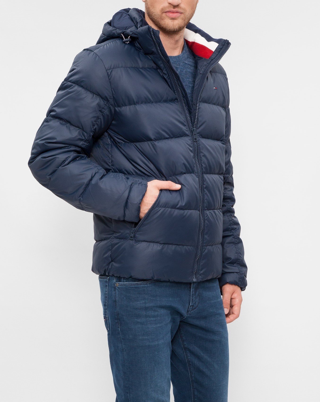 tommy hilfiger navy blue winter jacket