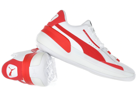 PUMA - Clyde Hardwood Team 194454-04 - White / Red - Sneakers
