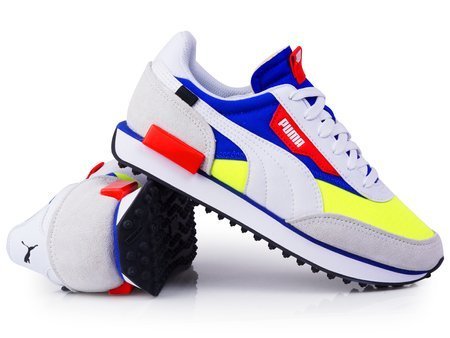 Puma - Future Rider Ride On 371149-06 - Sneakers - White / Grey / Yellow / Blue / Red