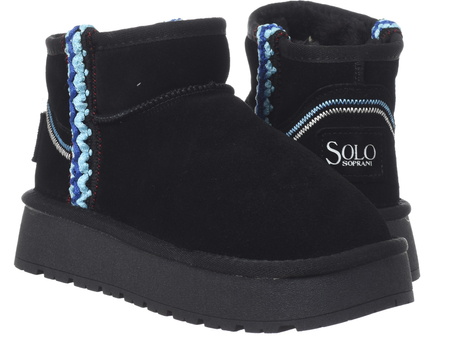 SOLO SOPRANI COUTURE SCW421P20/01 HOTA SUEDE TRIMMING BLACK