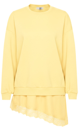 FASHION - BLUZA DAMSKA Z HALKĄ - ID8852 ŻÓŁTA