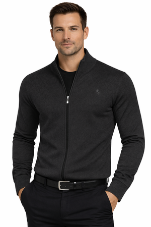 POLO LARA - SWETER MĘSKI ROZPINANY - CIEMNOSZARY K