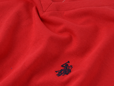U.S. POLO ASSN. Men v-neck T-Shirt red