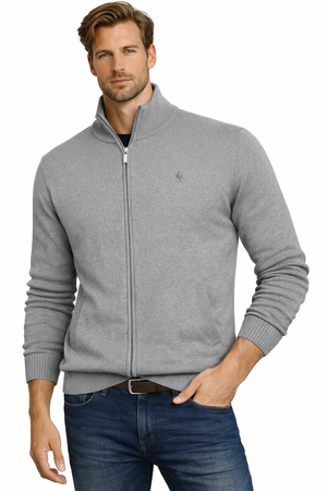 POLO LARA - SWETER MĘSKI ROZPINANY - SZARY K