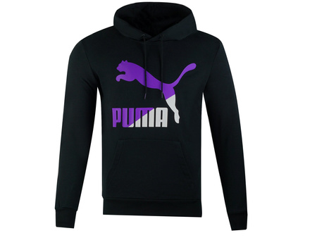 Puma - Classics Logo Hoody TR 595907-61 - Hoodie - Black / White / Purple