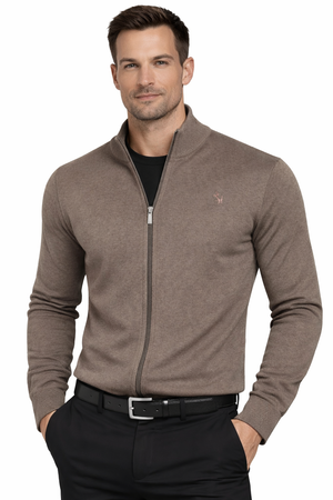 POLO LARA - SWETER MĘSKI ROZPINANY - JASNOBRĄZOWY K