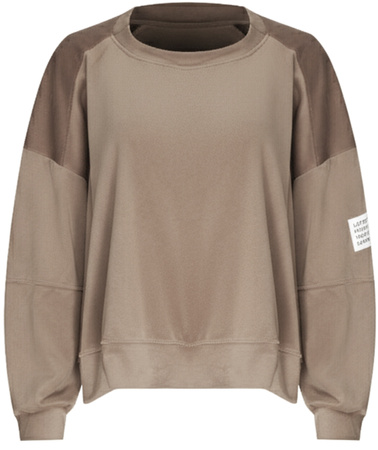 FASHION - WELUROWY KOMPLET DRESOWY DAMSKI  - ID8861 JASNOBRĄZOWY