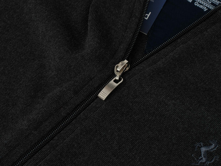 POLO LARA - SWETER MĘSKI ROZPINANY - CIEMNOSZARY K