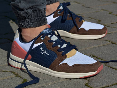 Pepe Jeans - Jayker Dual D-Limit PMS30515 884 - Sneakers - Navy / Brown / Red / White