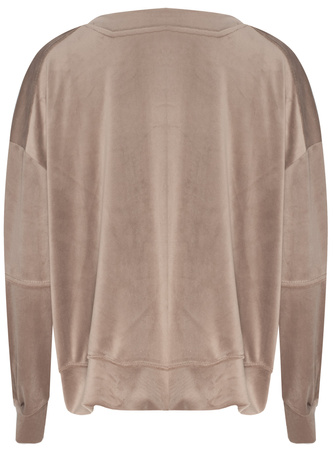 FASHION - WELUROWY KOMPLET DRESOWY DAMSKI  - ID8861 JASNOBRĄZOWY