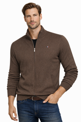 ORIGINAL REDWAY  - SWETER ROZPINANY BRĄZOWY