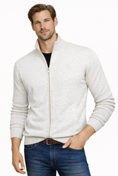 ORIGINAL REDWAY  - SWETER ROZPINANY BEŻOWY