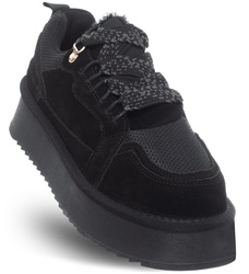 SOLO SOPRANI COUTURE -  SSW521P69/03 LOW LACEUP BLACK