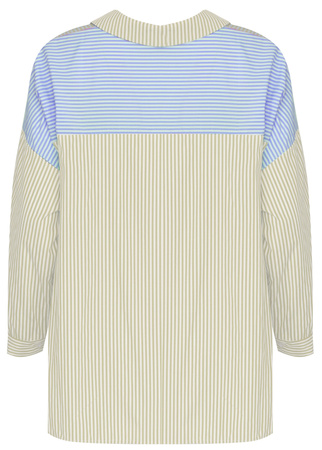 FASHION - KOSZULA DAMSKA W PASKI - ID8899 ŻÓŁTA