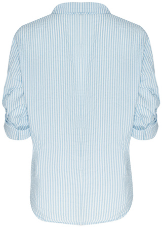 FASHION - KOSZULA DAMSKA W PASKI - ID8850 NIEBIESKA