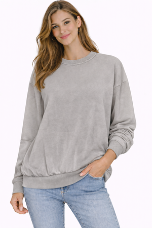 FASHION - BLUZA DAMSKA - ID8889 JASNOSZARA