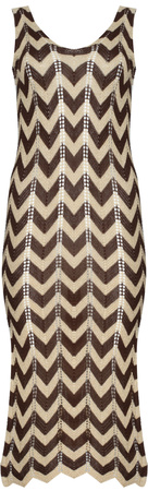 FASHION - AŻUROWA SUKIENKA  - ID8891 BRĄZOWA