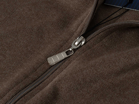 ORIGINAL REDWAY  - SWETER ROZPINANY BRĄZOWY