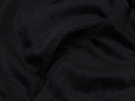 FASHION - WELUROWY KOMPLET DRESOWY DAMSKI  - ID8858 CZARNY