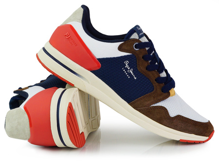 Pepe Jeans - Jayker Dual D-Limit PMS30515 884 - Sneakers - Navy / Brown / Red / White