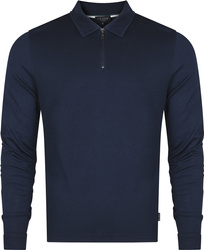 TED BAKER LONDON - MEN'S POLO LONGSLEEVE 269623 NAVY-BLUE KARPOL