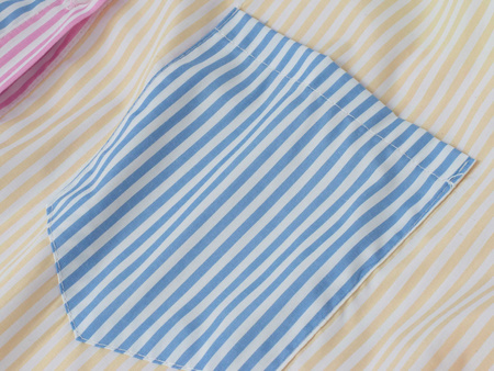 FASHION - KOSZULA DAMSKA W PASKI - ID8898 RÓŻOWA