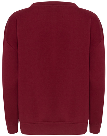 FASHION - BLUZA DAMSKA Z NADRUKIEM - ID8863 BORDOWA