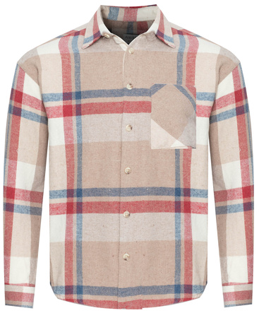 PLUS POSH - CZERWONO-NIEBIESKO-BEŻOWY KRATKA