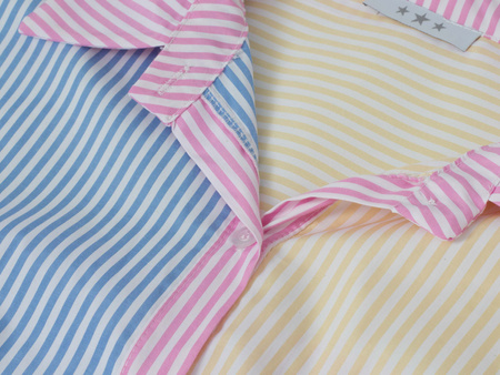 FASHION - KOSZULA DAMSKA W PASKI - ID8898 RÓŻOWA