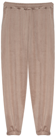 FASHION - WELUROWY KOMPLET DRESOWY DAMSKI  - ID8861 JASNOBRĄZOWY