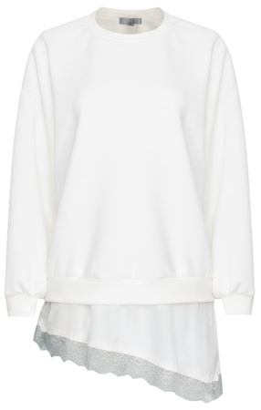 FASHION - BLUZA DAMSKA Z HALKĄ - ID8856 BIAŁA