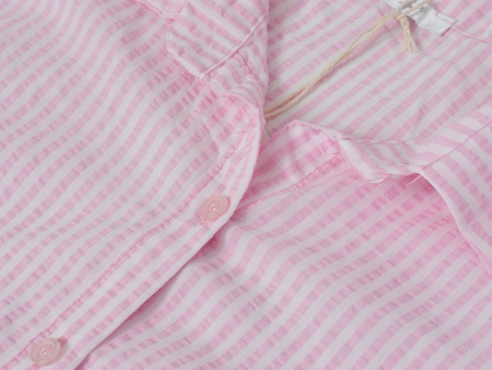 FASHION - KOSZULA DAMSKA W PASKI - ID8848 RÓŻOWA