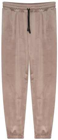 FASHION - WELUROWY KOMPLET DRESOWY DAMSKI  - ID8861 JASNOBRĄZOWY