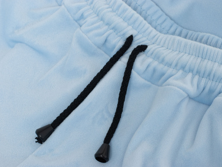 FASHION - WELUROWY KOMPLET DRESOWY DAMSKI  - ID8859 NIEBIESKI