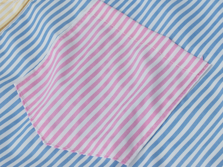 FASHION - KOSZULA DAMSKA W PASKI - ID8899 ŻÓŁTA