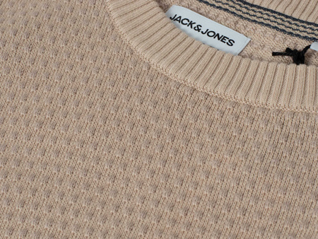 JACK&JONES - JJEATLAS KNIT CREW NECK NOOS 12212816/BEIGE