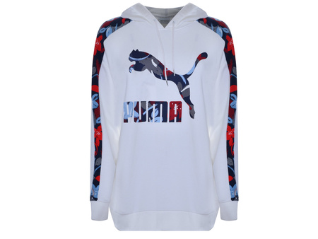 Puma - Classic Logo T7 AOP 576250-02 - Hoodie - White / Blue