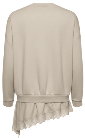 FASHION - BLUZA DAMSKA Z HALKĄ - ID8855 BEŻOWA